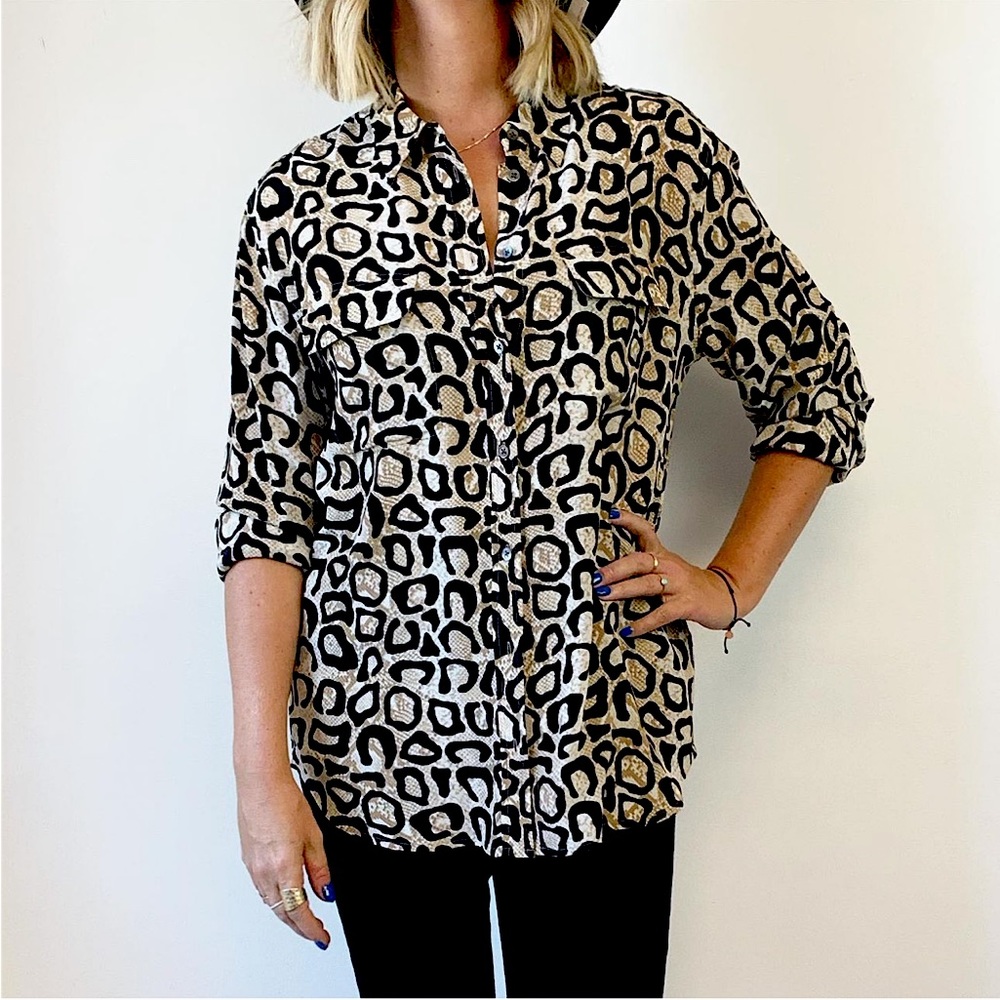 Equipment Button Down Blouse Sz L